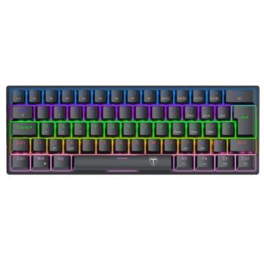Imagem de Teclado Mecânico T-Dagger Arena Pro Sem Fio Rainbow 60% Switch Marrom 