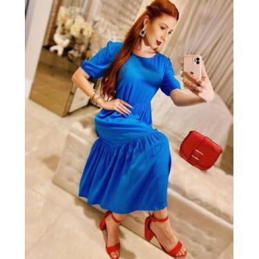 Imagem de Vestido longo feminino azul tam M - Rose Bombom 