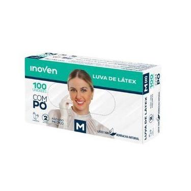 Imagem de LUVA LATEX COM PÓ PROFISSIONAL CAIXA COM 100 uni - Inoven, M