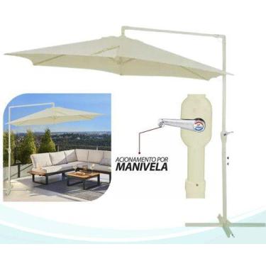 Imagem de Ombrelone Guarda Sol Lateral Grande 3 Metros Bel Veneza - Bege com Bas