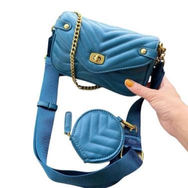 Imagem de Bolsa Feminina Pequena Transversal Alça Corrente Com Porta Moedas Lanç