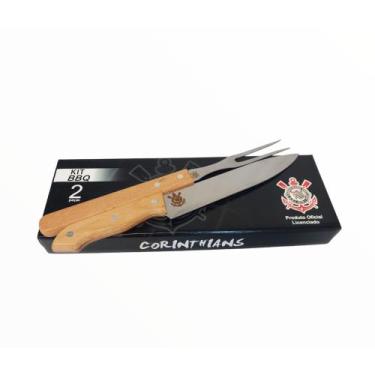 Imagem de kit BBQ faca e garfo Corinthians para churrasco - EB Artes