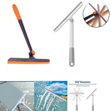 Imagem de Rodo Limpa Vidros Espelhos 34cm Giratório 360 Flexível Cores - top rio