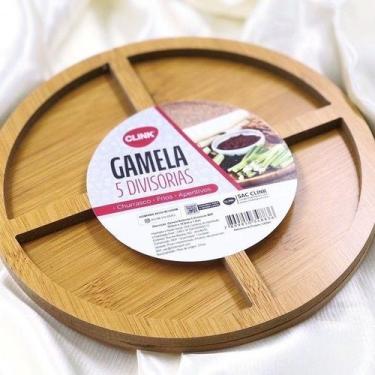 Imagem de Gamela Petisqueira 30x30Cm MDF Com 5 Divisões Aperitivos Churrasco Fri