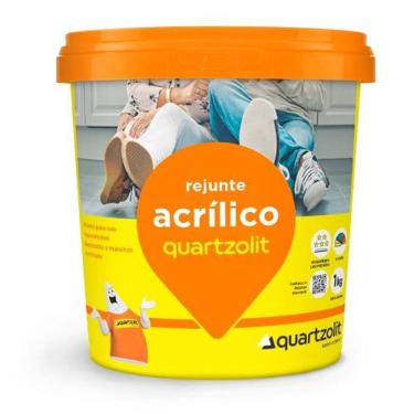 Imagem de Rejunte Acrílico Preto Grafite 1KG Impermeável para Cozinhas e Banheiros Antimofo Preto Quartzolit