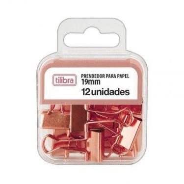 Imagem de Prendedor de papel 19mm ouro rose com 12 unidades 276529 - Tilibra