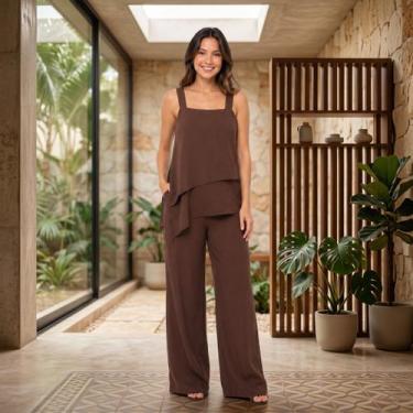 Imagem de Conjunto Serena Alfaiataria Cor:MarromTamanho:G - Saika, Marrom, G
