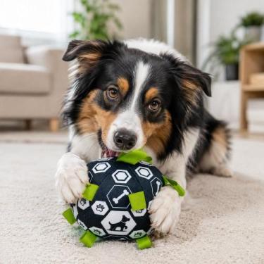 Imagem de Bola de Pelúcia com Sino para Pet BUPPY PET - Preta, 13cm