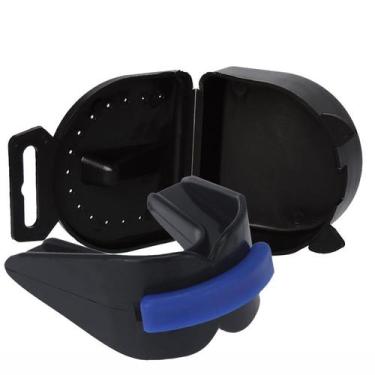 Imagem de Estojo Preto e Protetor Bucal Duplo Moldável P/ Muay Thai, Boxe Cor:Pr