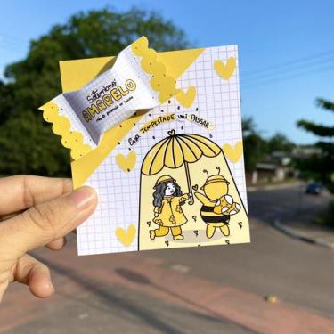Imagem de Cartão Setembro Amarelo com Bala Personalizada para Conscientização e 