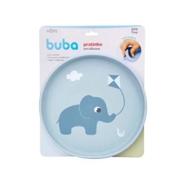 Imagem de Pratinho Silicone com Ventosa Cloudy Buba para Bebê 6 Meses, Azul