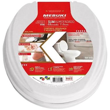 Imagem de Assento Sanitário Oval Elevado Almofadado com Tampa 7,5cm - Mebuki