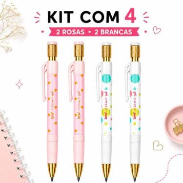 Imagem de Lapiseira Escolar Estampada com Apontador 2.0mm - 4 Unidades - BRW -, 