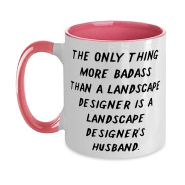 Imagem de Inspire Husband Gifts, The Only Thing More Badass Than a Landscape Designer Is a Landscape, Love Two Tone Caneca para marido da esposa