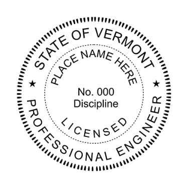 Imagem de Carimbo de engenheiro de autotinta; carimbo de borracha personalizado; carimbo de tinta ideal 500 carimbos redondos de borracha para o estado de Vermont