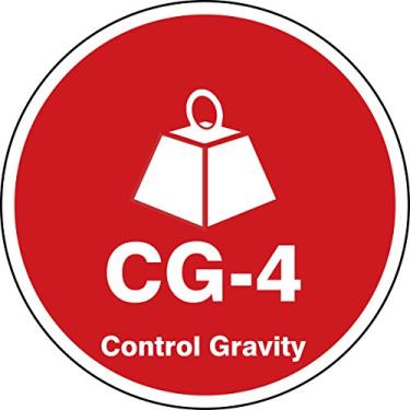 Imagem de Accuform TDK104XVM Adesivo Dura-Vinyl"CG-4 Control Gravity" Etiqueta de identificação em forma de fonte de energia, 6,35 cm L x 6,35 cm C, branco sobre vermelho (pacote com 5)