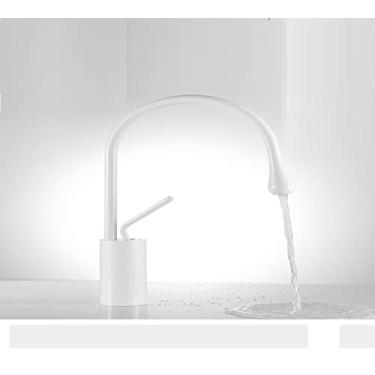 Imagem de Torneira Pia Banheiro Misturadora Luxo Cobre Baixa Branca Ca8207b Luuk Young