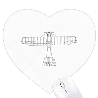 Imagem de Mouse pad de borracha Aircraft Line Fight Art Deco moderno coração tapete de jogo escritório