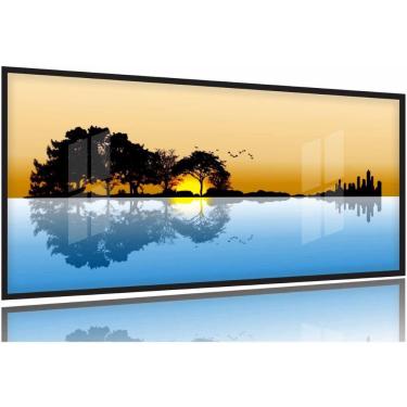 Imagem de Quadros Decorativos Paisagem Violão 130x60 Moldura Preta 2x2