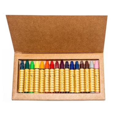 Imagem de Giz De Cera De Abelha Apiscor Bastão Waldorf Caixa 16 Cores