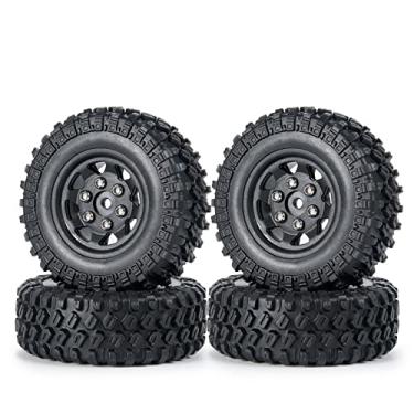 Imagem de NC 4PCS 1/24 Black Beadlock Tires & Wheels Rims for Axial SCX24 90081 00001 00002