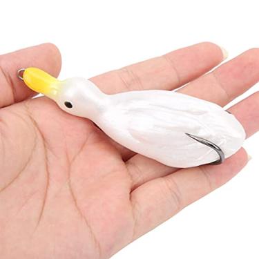 Imagem de Isca de pesca para patos, isca de peixe artificial Isca de pesca para peixes realística Equipamentos e equipamentos de pesca para a camada superior de água para amantes da pesca(white)