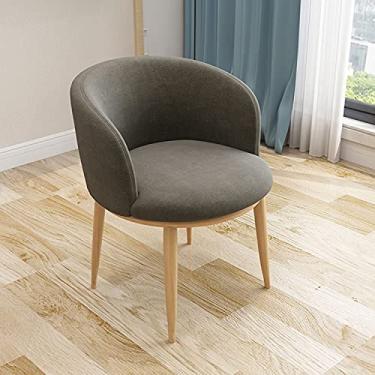 Imagem de KRASS Cadeira para casa com costas, assento acolchoado compacto e macio, cadeiras de jantar, cadeira lateral estofada de veludo com pernas de metal, cadeira de destaque para sala de estar/quarto, marrom escuro, pés pretos, colecionador88