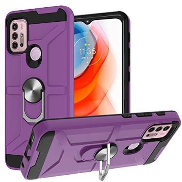 Imagem de YUNCHAO Caixa de telefone Para Motorola Moto G10 / G30 Goda de guerra TPU + PC Case de proteção magnética à prova de choque com suporte para anel capa para celular