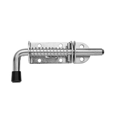 Imagem de Fechadura de parafuso JQK com mola carregada, trinco de aço inoxidável 304 espesso de 1,5 mm, fechamento de porta de 12,7 cm, acabamento escovado HSB300, Spring Loaded Latch, 5 Inch