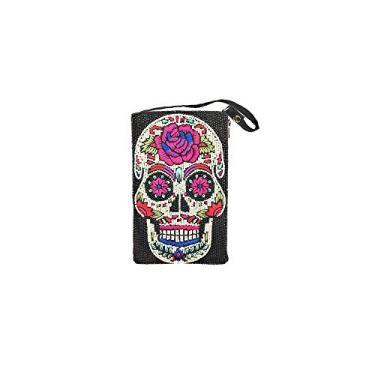 Imagem de Bamboo Trading Company SHB448 Bolsa de mão Sugar Skull Club, 18 cm de altura, multicolorida, Multicolorido, 7.5" x 4.5", Clube