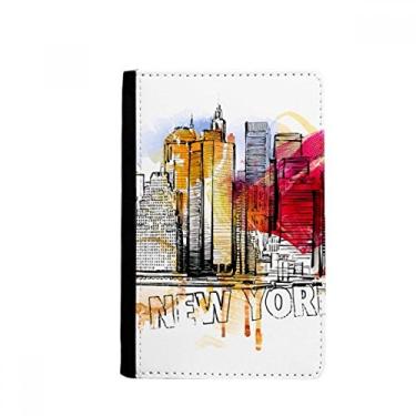 Imagem de New York City America The United States Passport Holder Notecase Burse Carteira Capa Carteira Cartão, Multicolor