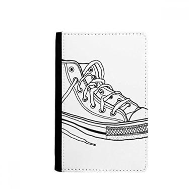 Imagem de Sapatos de lona brancos pintados à mão porta passaporte Notecase Burse carteira capa porta-cartão, Multicolor