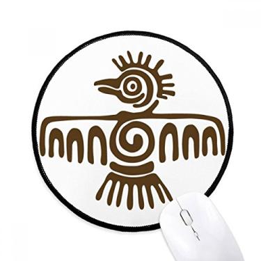 Imagem de DIYthinker Totems México Águia Careca Civilização Antiga Tapete de Mouse Desktop Escritório Tapete Redondo para Computador