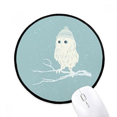 Imagem de DIYthinker Freehand Sketch Cabeça de Coruja Mouse Pad Desktop Office Tapete Redondo para Computador