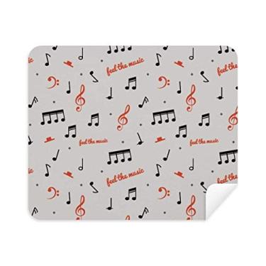 Imagem de Pano de limpeza de notas musicais vermelho e preto 2 peças de tecido de camurça