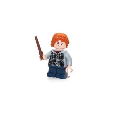 Imagem de LEGO 2018 Harry Potter Minifigure - Ron Weasley (no moletom com capuz com varinha) 75955