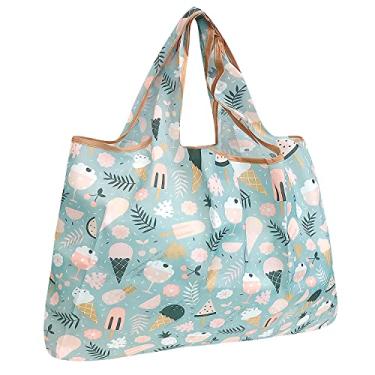 Imagem de Wrapables Bolsa de compras reutilizável de nylon durável e grande (petiscos de verão)