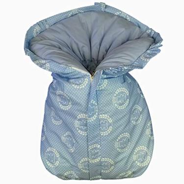 Imagem de Cobertor Saco Manta para Bebê Analu Kids 60x40x14cm - Estampa Urso Coroa Azul