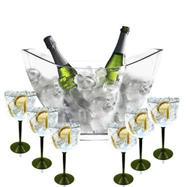 Imagem de Kit Champanheira e 6 Taças Gin Acrílico