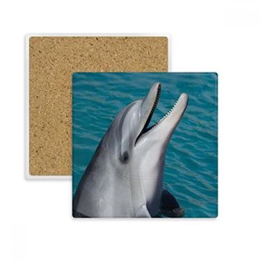 Imagem de Porta-copos quadrado com imagem de natureza de golfinho de água oceânica