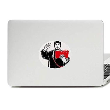Imagem de Mochila de livro vermelho chapéu estudo China vinil emblema gráfico laptop adesivo decalque