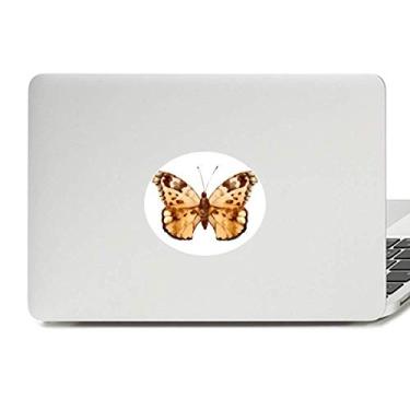 Imagem de Adesivo de vinil com asas marrons com emblema de borboleta para laptop