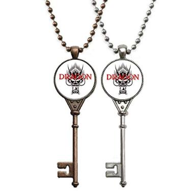 Imagem de OFFbb-USA Colar com pingente de asa de animal, dragão mito, leste, oeste, chaveiro, joia para decoração de casal