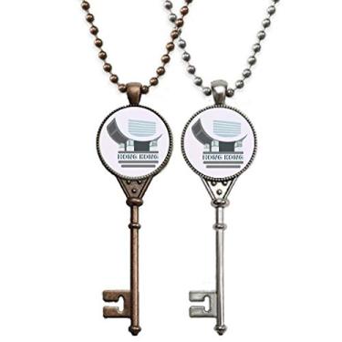 Imagem de OFFbb-USA Colar com pingente de chave de arquitetura moderna com pingente de joia para decoração de casais