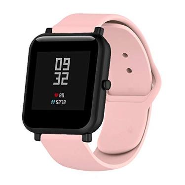 Imagem de Pulseira De Silicone compatível com Huami Amazfit Bip (Rosa - tipo apple)