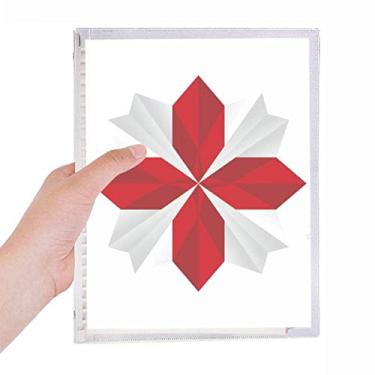 Imagem de Caderno abstrato com estampa de flores de origami de Natal com folhas soltas e diário recarregável