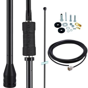 Imagem de Antena Px Bobinada Black Mini Argentina Viúva Negra 200w 1,08m + Cabo 5,5m