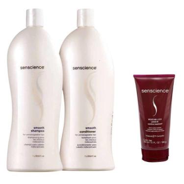 Imagem de Senscience Smooth Shampoo + Condicionador 1L + Moisture Lock 150ml