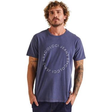 Imagem de Camiseta Colcci Masculina Regular Comfy Dupla Face Azul Mescla-Masculino