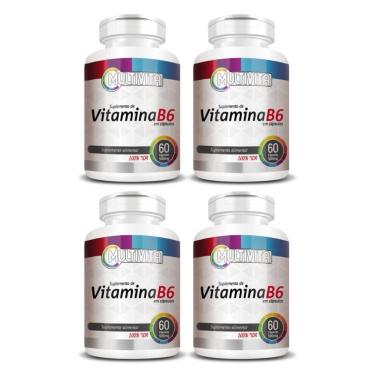 Imagem de 4x Piridoxina Vitamina B6 60 Cápsulas 500mg Idr 100% - Sem sabor-Unissex